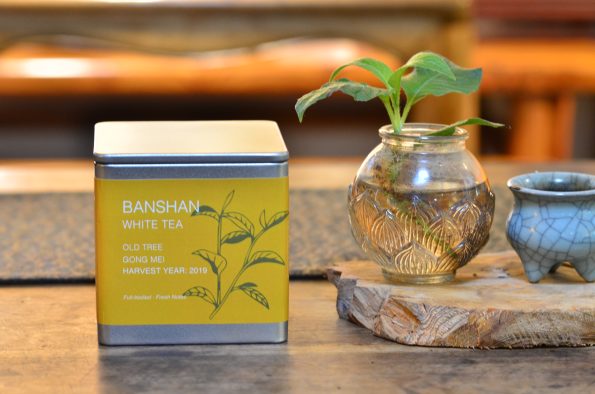 Banshan Old Tree Gong Mei White Tea – Premium Metal Tea Tin Packaging (100g / 3.5oz)
