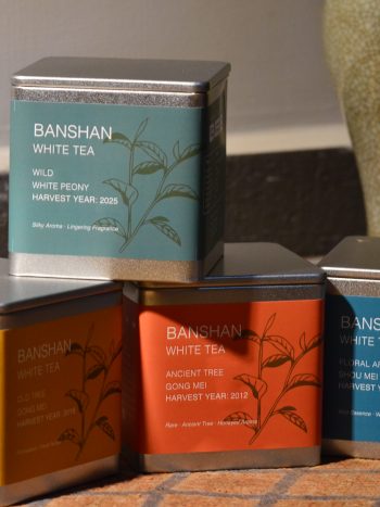 Banshan White Tea Tasting Set – Premium Metal Tea Tins (75g / 2.65oz) – 4 Varieties