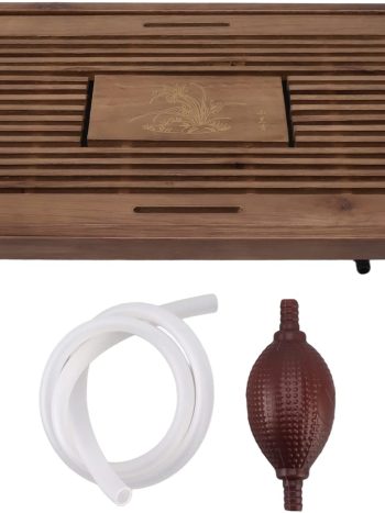 Tea Tray, Japanese Tea Tray, Chinese Classic Tea Serving Plate, Water Storage, Drainage for Home Office Tea House (Brown)