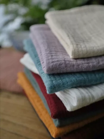 Set of 4 Pure Cotton Tea Towels – Solid Color, Soft & Absorbent Cloths for Tea Ceremony, Kitchen & Daily Use